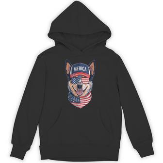 Blue Heeler 4Th Of July Us American Flag Dog Patriotic Hoodie - Thegiftio UK