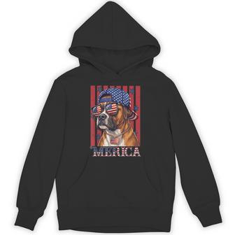Boxer Dog 250Th America Patriotic Usa 4Th Of July Hoodie - Thegiftio UK