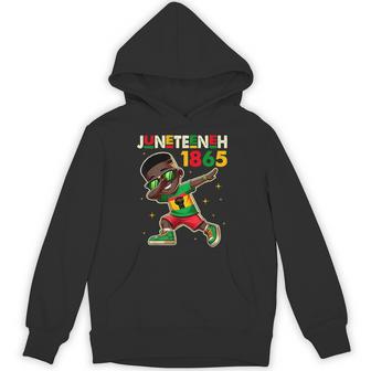Boys Junenth Dabbing Black King Melanin Brown Skin Dab Hoodie - Monsterry