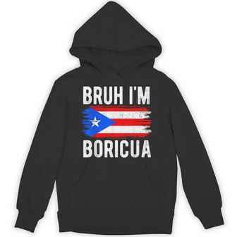 Bruh I'm Boricua Vintage Puerto Rico Boricua Boys Kids Hoodie - Thegiftio UK