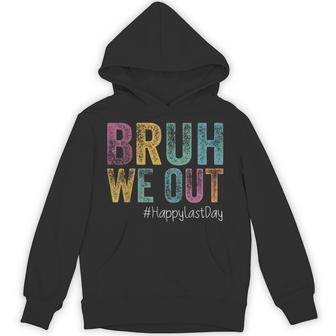 Bruh We Out Teachers Last Day Of School Retro Vintage Hoodie - Thegiftio UK