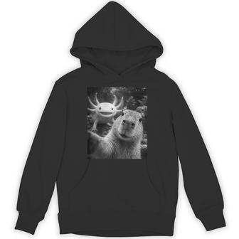 Capybara Axolotl Selfie Hoodie - Thegiftio UK