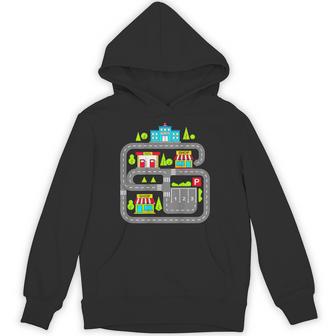 Car Track Play Cars Roads On Back For Dad Fathers Day Hoodie - Thegiftio UK