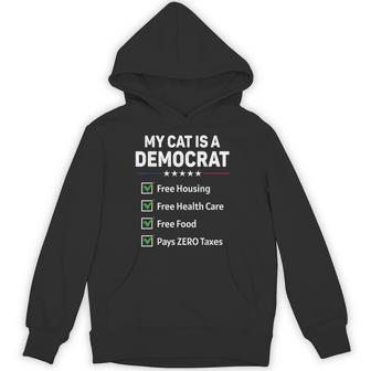 My Cat Is A Democrat Free Housing Hoodie - Thegiftio UK