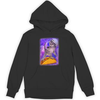 Cat Galaxy Flying Tacos Space Kitty Adventure Hoodie - Thegiftio