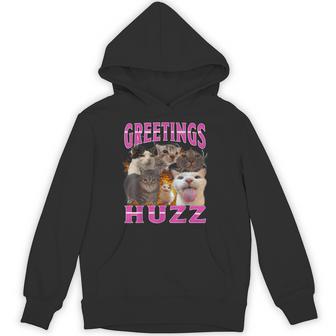 Cat Meme Greetings Huzz Silly Cats Humor Bootleg Hoodie - Thegiftio