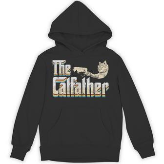 The Catfather 面白い猫 お父さん 父の日 ビンテージ 猫 父親 パーカー - Kawaiitshirt