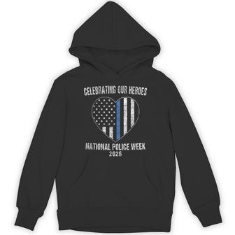 Celebrating Our Heroes National Police Week 2026 Us Flag Hoodie - Thegiftio UK