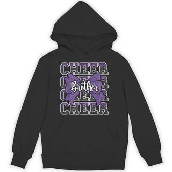 Cheer Brother Bow Sport Cheerleader Cheerleading Purple Hoodie - Thegiftio UK