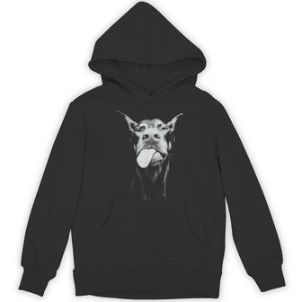 Confident Doberman With Playful Tongue-Out Attitude Hoodie - Thegiftio UK