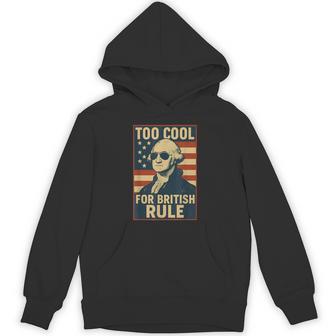Too Cool For British Rule July 4Th Usa Vintage Flag Hoodie - Thegiftio UK