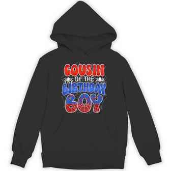 Cousin Of The Birthday Boy Costume Spider Web Birthday Party Hoodie - Monsterry