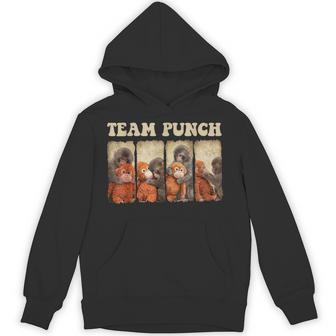 Cute Baby Monkey Punch Team Viral Friend Animal Lover Hoodie - Thegiftio UK