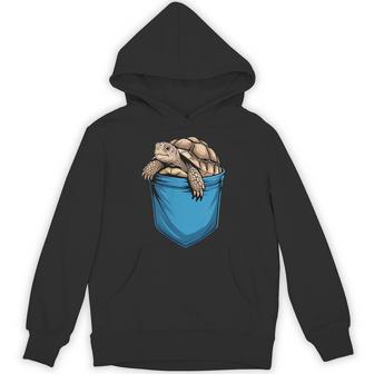Cute Pocket Sulcata Tortoise Lovers Hoodie - Thegiftio UK