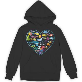 Cute Sea Animals Kids Children Ocean Creatures Clownfish Hoodie - Monsterry