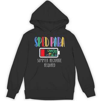 Cute Sped Para Summer Recharge Required Last Day Of School Hoodie - Thegiftio UK