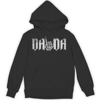 Dada Rock On Skeleton Hand Rock & Roll Music Dad Fathers Day Hoodie - Monsterry
