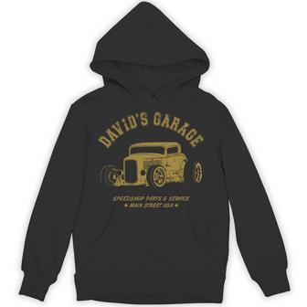 David's Garage Hotrod クラシックカーデザイン 長袖tシャツ パーカー - Kawaiitshirt