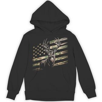 Deer Hunting Camo American Flag Buck Usa Hoodie - Thegiftio UK