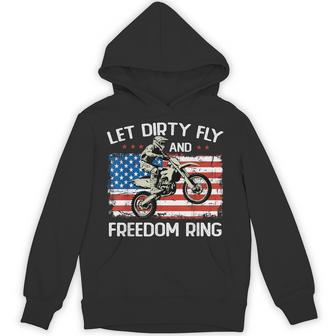 Dirt Bike Motocross Biker Usa Flag 4Th Of July Boy Youth Hoodie - Thegiftio UK
