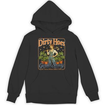 Dirty Hoes Garden Society Gardener Vintage Gardening Hoodie | Mazezy