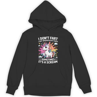 I Don't Fart I Just Whisper In My Pants Unicorn Fart Hoodie - Thegiftio UK