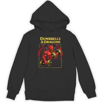 Dumbbells And Dragons Gym Nerd Deadlifts Dragons Rpg Workout Hoodie - Thegiftio UK