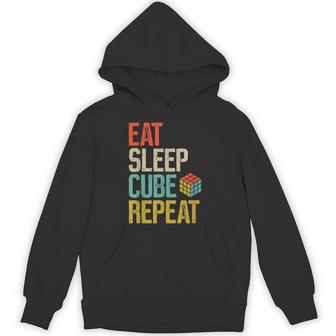 Eat Sleep Cube Repeat Puzzle Speed Cubing Hoodie | Seseable UK
