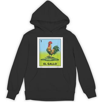 El Gallo Card Mexican Lottery The Rooster Mexico Culture Hoodie - Monsterry