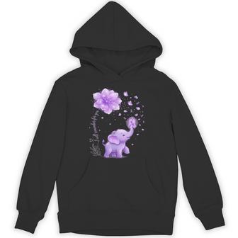 Elephant Purple I Will Remember For You Alzheimers Awareness Hoodie - Thegiftio UK