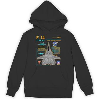 F-14 Tomcat Jet Airplane Engineering Blueprint Hoodie - Thegiftio UK