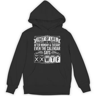 Fact Of Life Calendar Says Wtf Workweek Calendar Humor Meme Hoodie - Thegiftio UK