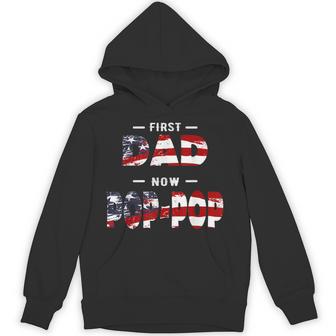 Father First Dad Now Pop-Pop Patriotic For Men Hoodie - Thegiftio UK