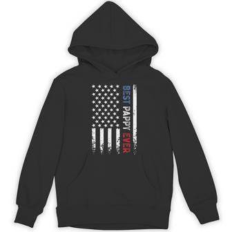 Father's Day Best Pappy Ever American Flag Distressed Hoodie - Thegiftio UK
