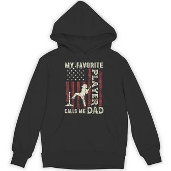 Father's Day Favorite Player Calls Me Dad Us Flag T-Ball Dad Hoodie - Thegiftio UK