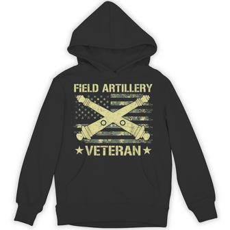 Field Artillery Veteran Flag American Camouflage Us Military Hoodie - Thegiftio UK