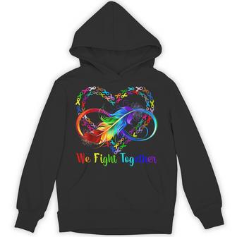 We Fight Together All Cancer Awareness Colorful Ribbons Hoodie - Thegiftio UK