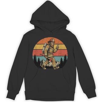 Firefighter Bigfoot Vintage Firefighting Sasquatch Fireman Hoodie | Seseable UK