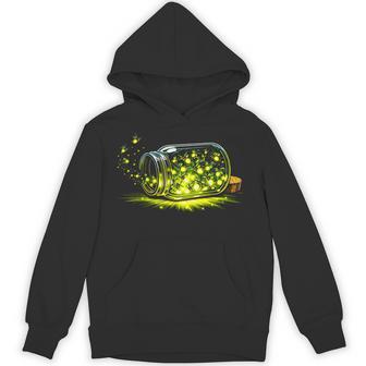 Fireflies Lightning Bugs Insects In Jar Summernight Campfire Hoodie - Thegiftio UK