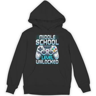 First Day Of Middle School Level Unlocked Back To School Hoodie - Thegiftio UK