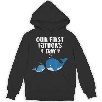 Our First Fathers Day New Dad & Baby Matching Cute Whale Hoodie - Monsterry UK