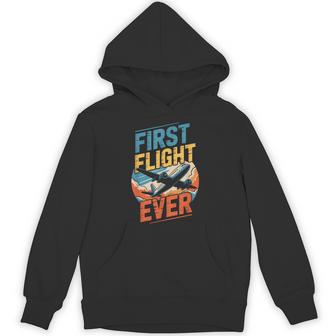 My First Plane Ride First Time Flying Adventure Airplane Kid Hoodie - Thegiftio UK