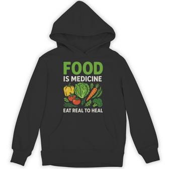Food Is Medicineの栄養士、自然療法医栄養士へのギフト 長袖tシャツ パーカー - Kawaiitshirt