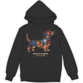 Freedom Crew Americas 250Th 1776-2026 Dachshund Dog American Hoodie - Thegiftio UK
