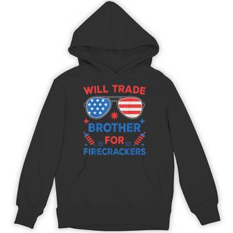 4Th Of July Kids Will Trade Brother For Firecrackers Hoodie - Monsterry