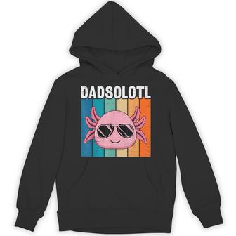 Axolotl Dad With Sunglasses Retro Cool Father Axolotl Hoodie - Thegiftio UK