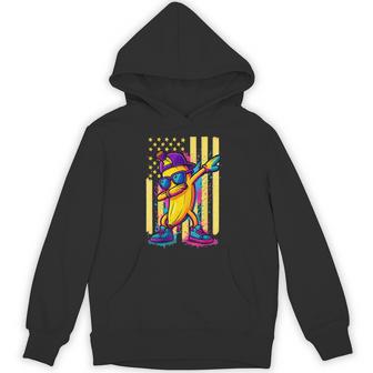 Dabbing Banana Patriotic American Flag Banana Lover Hoodie - Monsterry