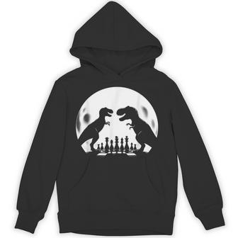 Dinosaur T-Rex Chess Player Board Game Chess Hoodie - Monsterry