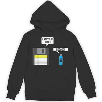 Father Floppy Disk And Son Usb Flash Drive Nerdy Hoodie - Monsterry