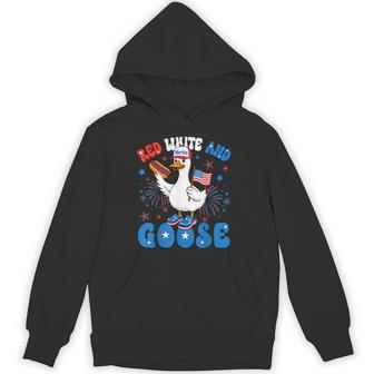 Goose 4Th Of July Patriotic Cute Red White And Goose Hoodie - Thegiftio UK